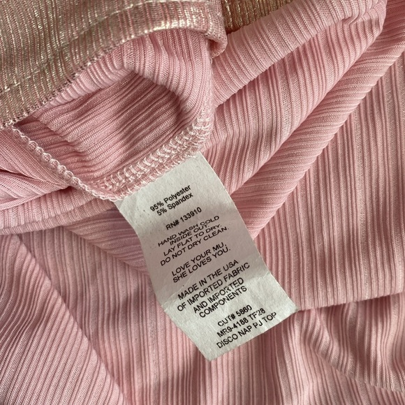 Show Me Your MuMu Pink Metallic Short Sleeve Tee Medium - Picture 13 of 15